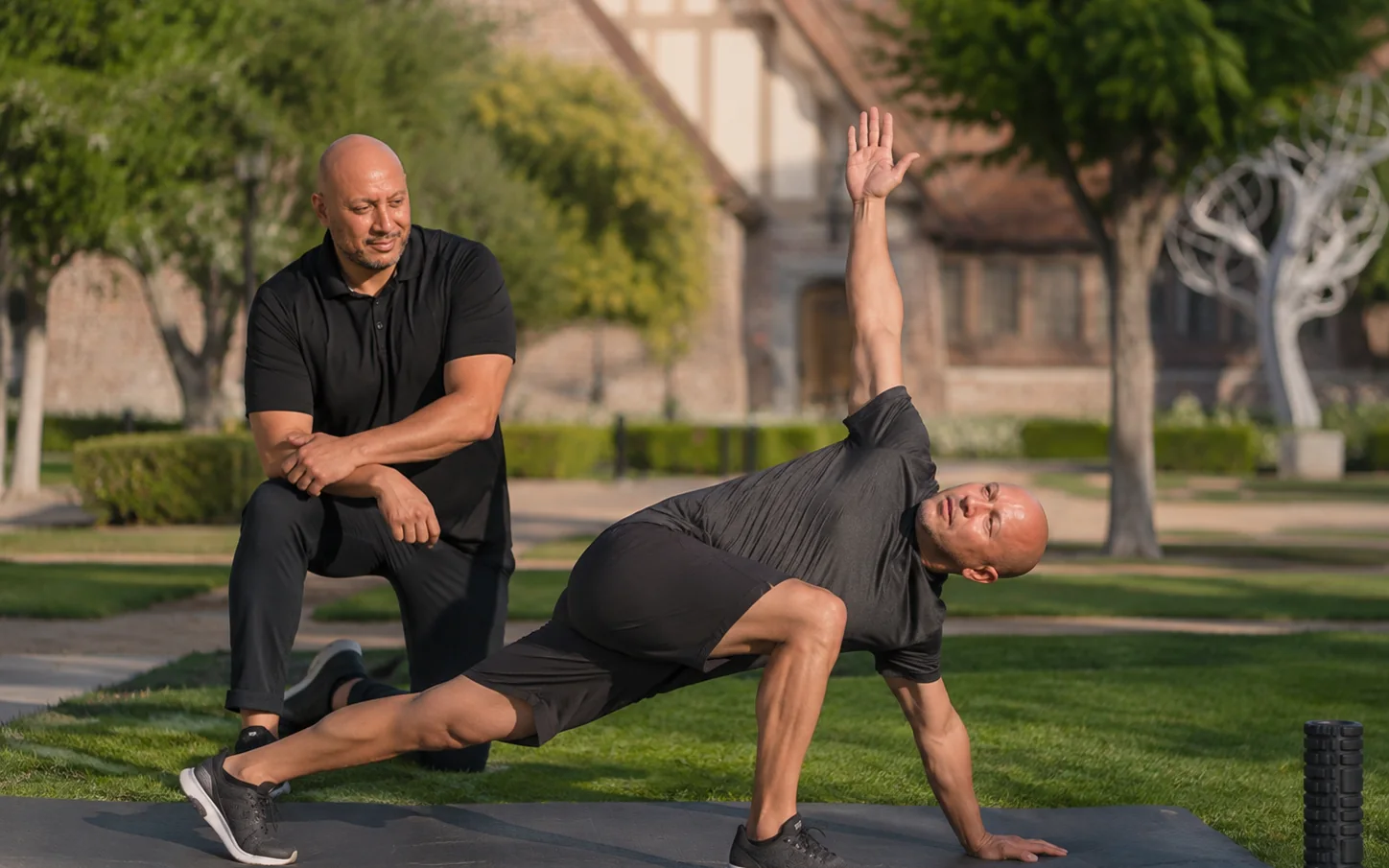 Dr. Anthony Britton working with an athlete on movement and mobility